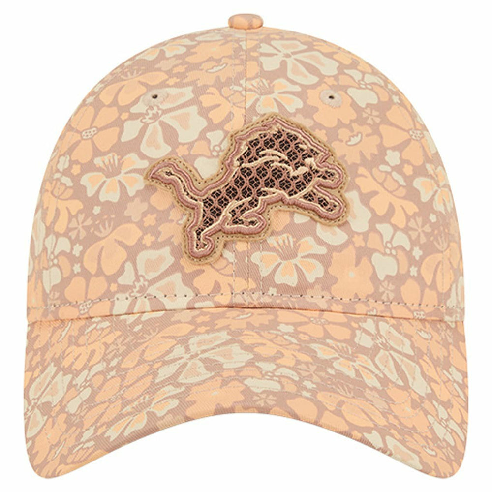 Detroit Lions New Era Women's Floral 9TWENTY Adjustable Hat Tan | NFL