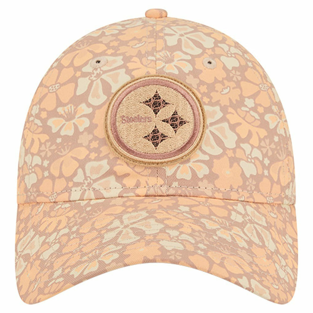 Pittsburgh Steelers New Era Women's Floral 9TWENTY Adjustable Hat Tan | NFL