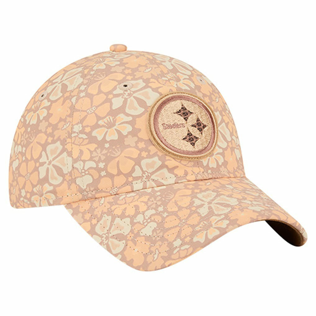 Pittsburgh Steelers New Era Women's Floral 9TWENTY Adjustable Hat Tan | NFL