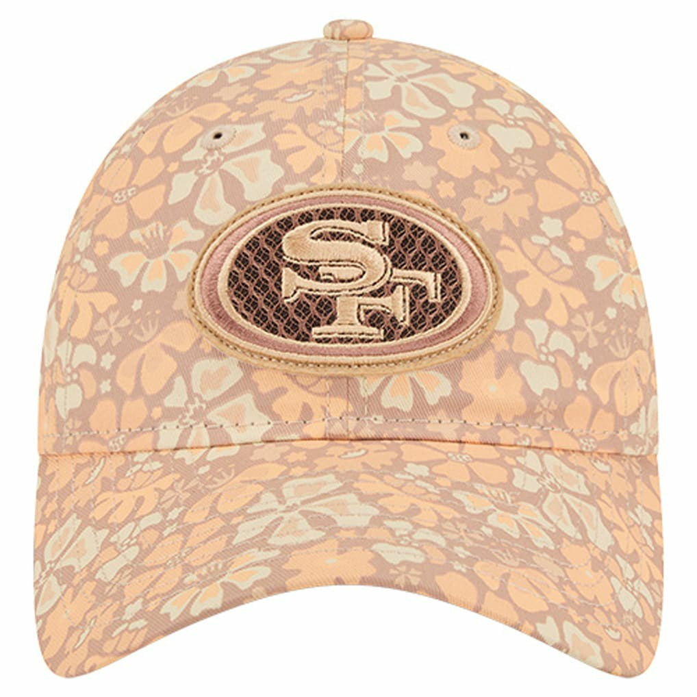 San Francisco 49ers New Era Women's Floral 9TWENTY Adjustable Hat Tan | NFL