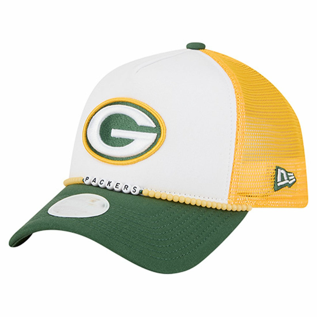 Green Bay Packers New Era Women's Friendship Bracelet 9FORTY Adjustable Hat White/Green | NFL