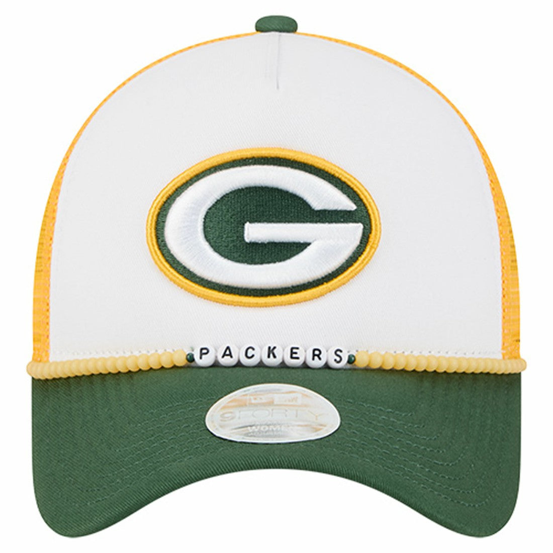 Green Bay Packers New Era Women's Friendship Bracelet 9FORTY Adjustable Hat White/Green | NFL