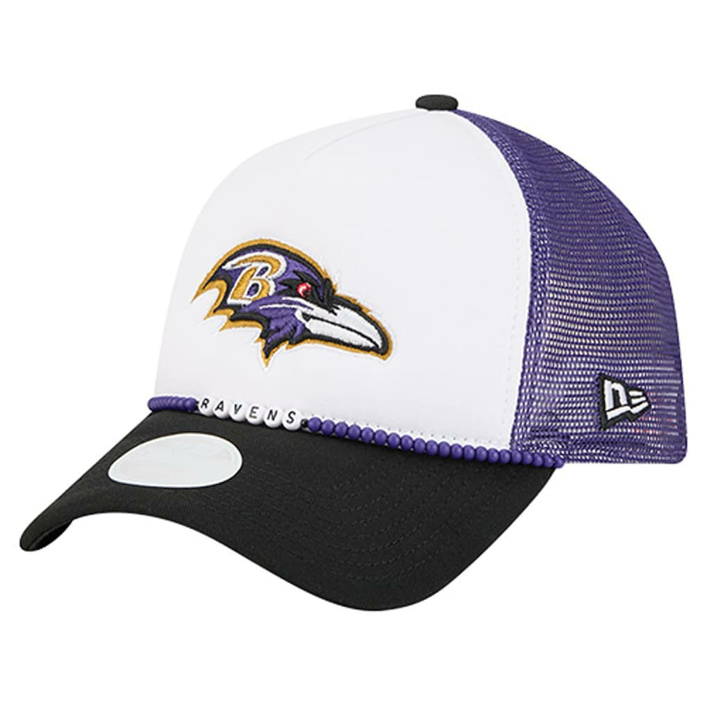 Baltimore Ravens New Era Women's Friendship Bracelet 9FORTY Adjustable Hat White/Black | NFL
