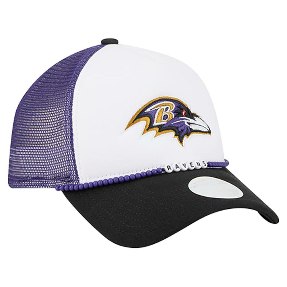 Baltimore Ravens New Era Women's Friendship Bracelet 9FORTY Adjustable Hat White/Black | NFL