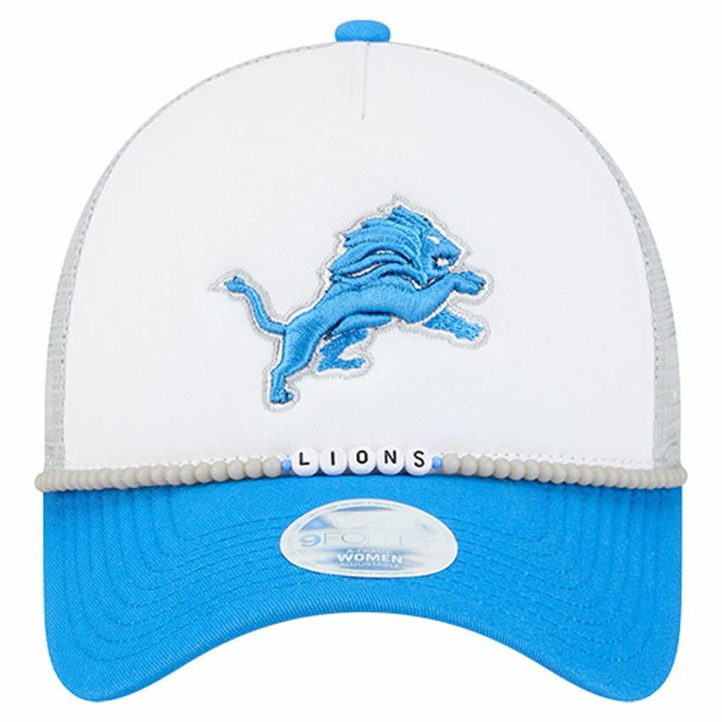 Detroit Lions New Era Women's Friendship Bracelet 9FORTY Adjustable Hat White/Blue | NFL