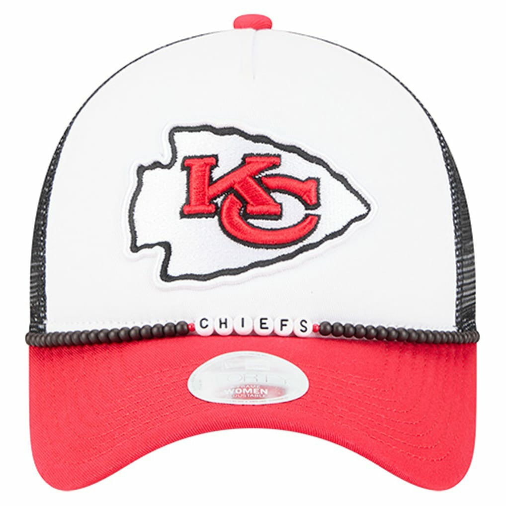 Kansas City Chiefs New Era Women's Friendship Bracelet 9FORTY Adjustable Hat White/Red | NFL