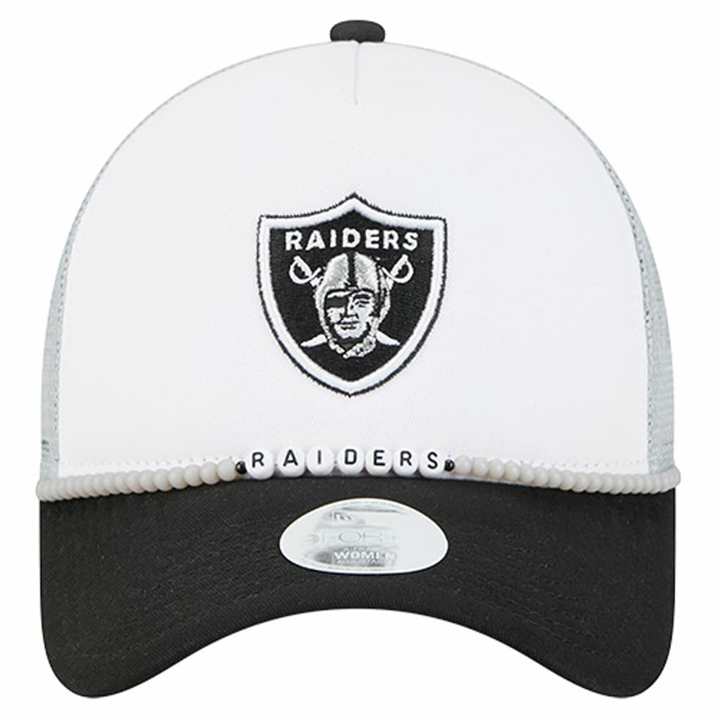 Las Vegas Raiders New Era Women's Friendship Bracelet 9FORTY Adjustable Hat White/Black | NFL
