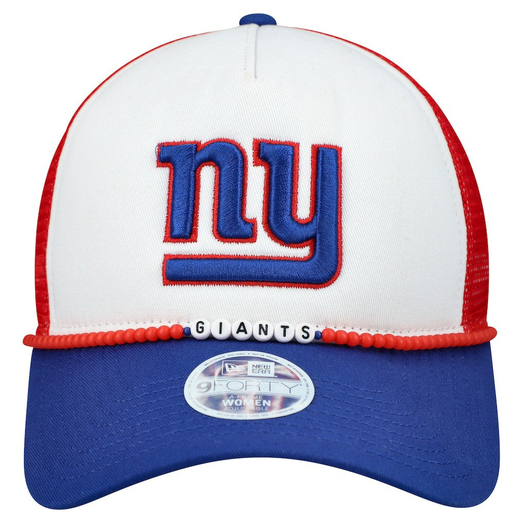 New York Giants New Era Women's Friendship Bracelet 9FORTY Adjustable Hat White/Royal | NFL