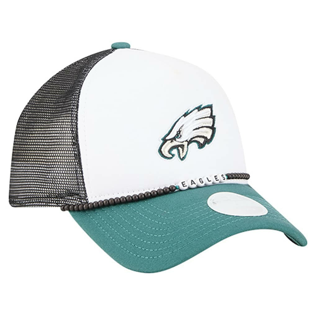 Philadelphia Eagles New Era Women's Friendship Bracelet 9FORTY Adjustable Hat White/Midnight Green | NFL