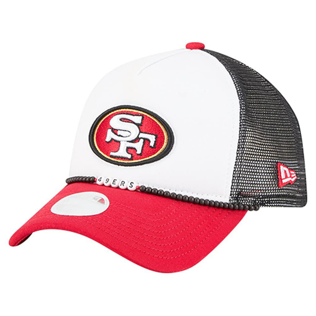 San Francisco 49ers New Era Women's Friendship Bracelet 9FORTY Adjustable Hat White/Scarlet | NFL