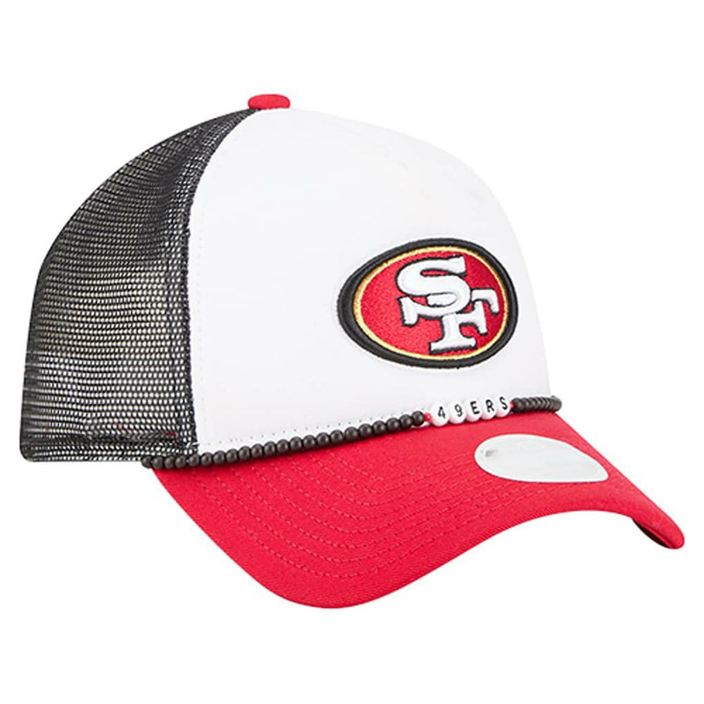 San Francisco 49ers New Era Women's Friendship Bracelet 9FORTY Adjustable Hat White/Scarlet | NFL