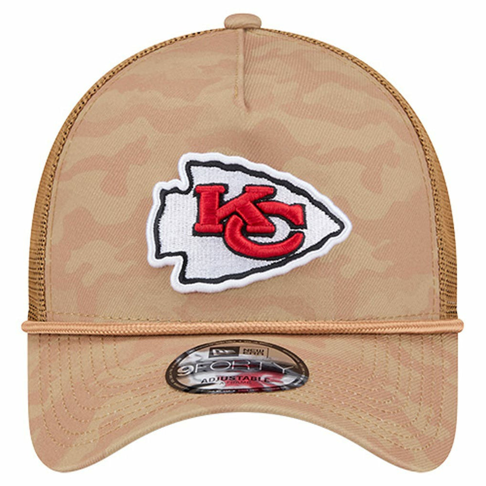 Kansas City Chiefs New Era Wheat Camo 9FORTY Adjustable Hat Tan | NFL