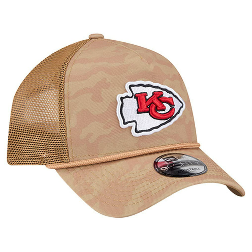 Kansas City Chiefs New Era Wheat Camo 9FORTY Adjustable Hat Tan | NFL