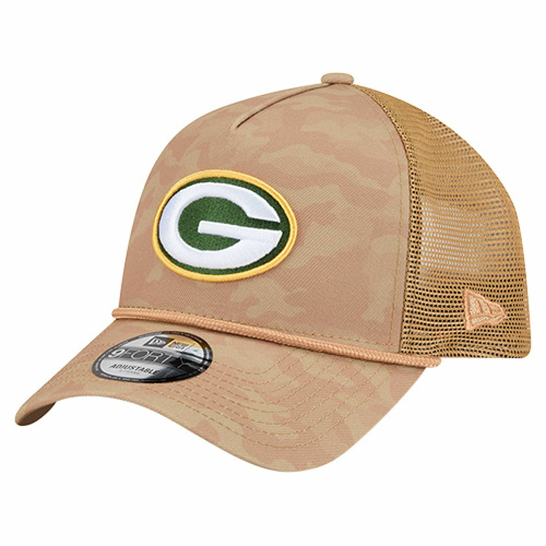Green Bay Packers New Era Wheat Camo 9FORTY Adjustable Hat Tan | NFL