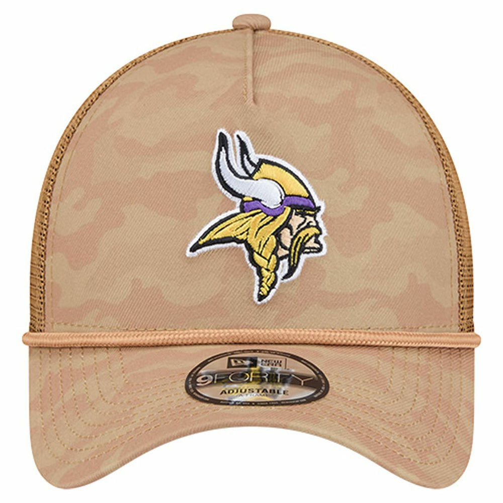 Minnesota Vikings New Era Wheat Camo 9FORTY Adjustable Hat Tan | NFL