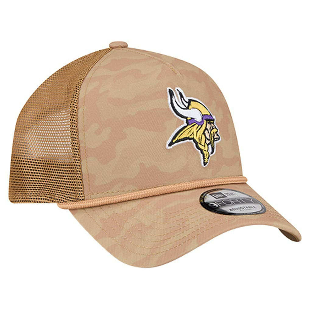 Minnesota Vikings New Era Wheat Camo 9FORTY Adjustable Hat Tan | NFL