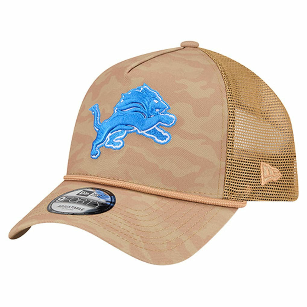 Detroit Lions New Era Wheat Camo 9FORTY Adjustable Hat Tan | NFL