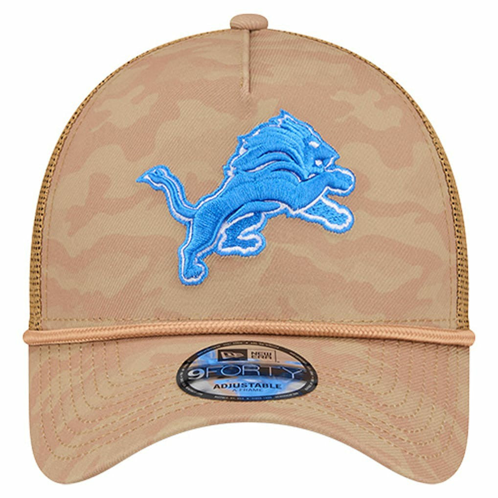 Detroit Lions New Era Wheat Camo 9FORTY Adjustable Hat Tan | NFL
