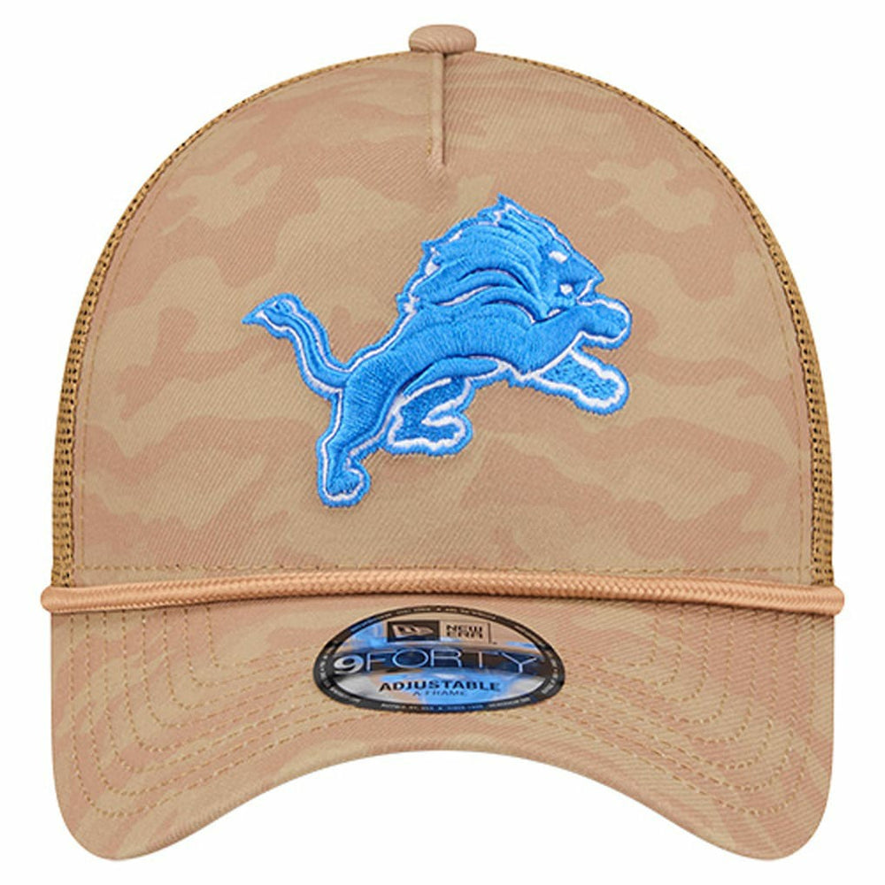 Detroit Lions New Era Wheat Camo 9FORTY Adjustable Hat Tan | NFL