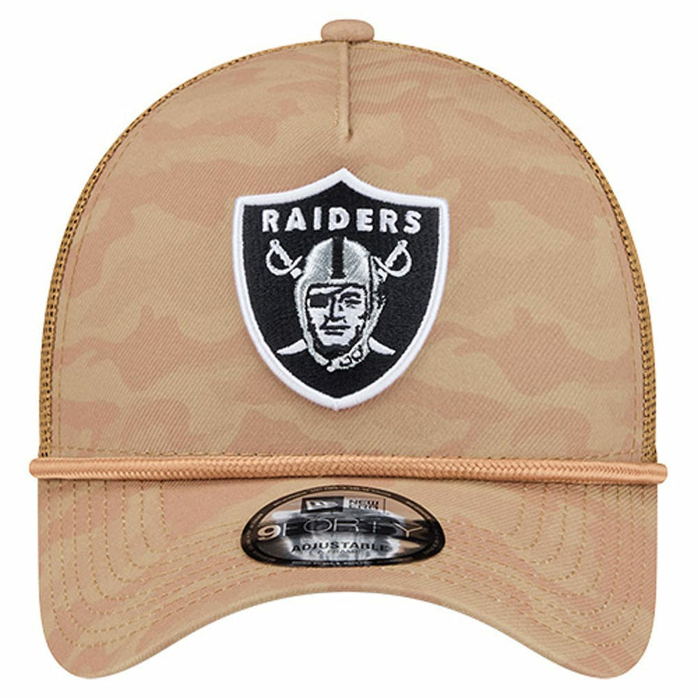 Las Vegas Raiders New Era Wheat Camo 9FORTY Adjustable Hat Tan | NFL
