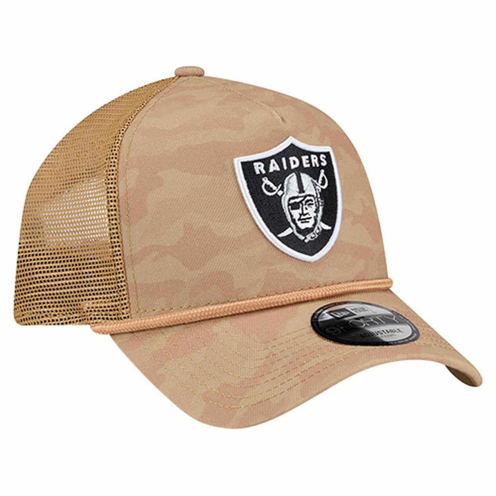 Las Vegas Raiders New Era Wheat Camo 9FORTY Adjustable Hat Tan | NFL