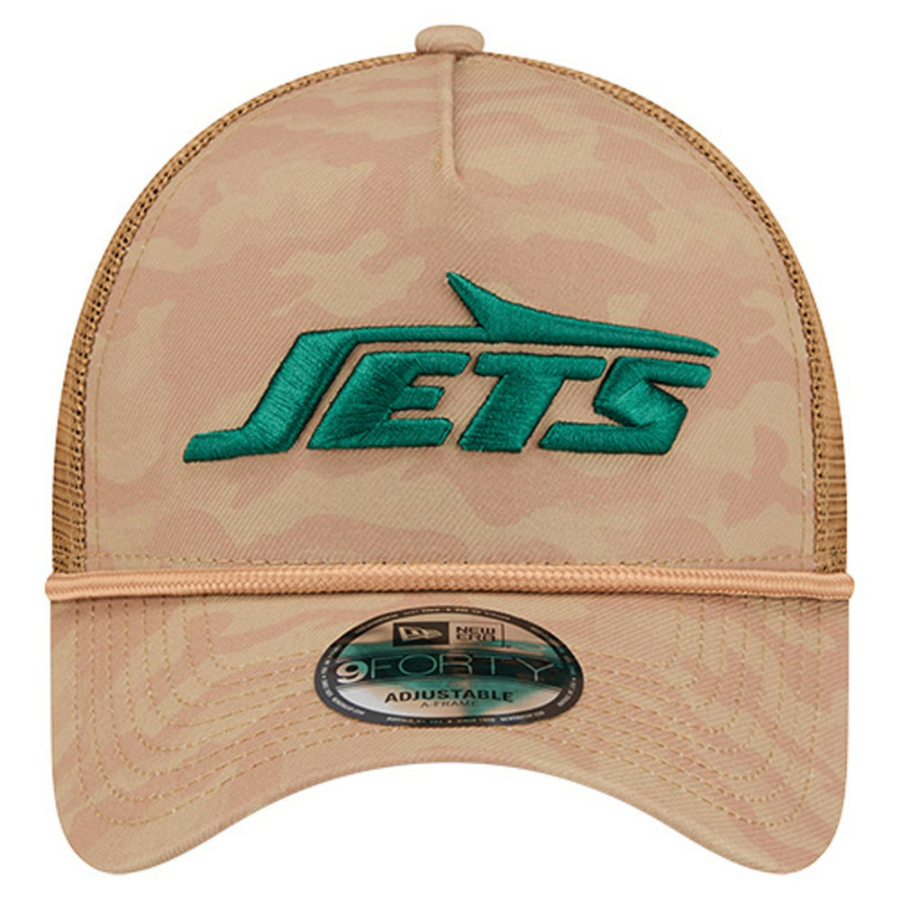 New York Jets New Era Wheat Camo 9FORTY Adjustable Hat Tan | NFL
