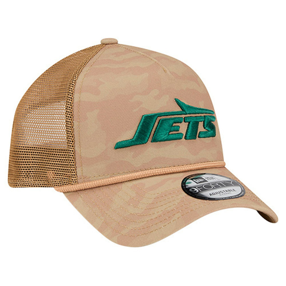 New York Jets New Era Wheat Camo 9FORTY Adjustable Hat Tan | NFL