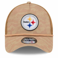 Pittsburgh Steelers New Era Wheat Camo 9FORTY Adjustable Hat Tan | NFL