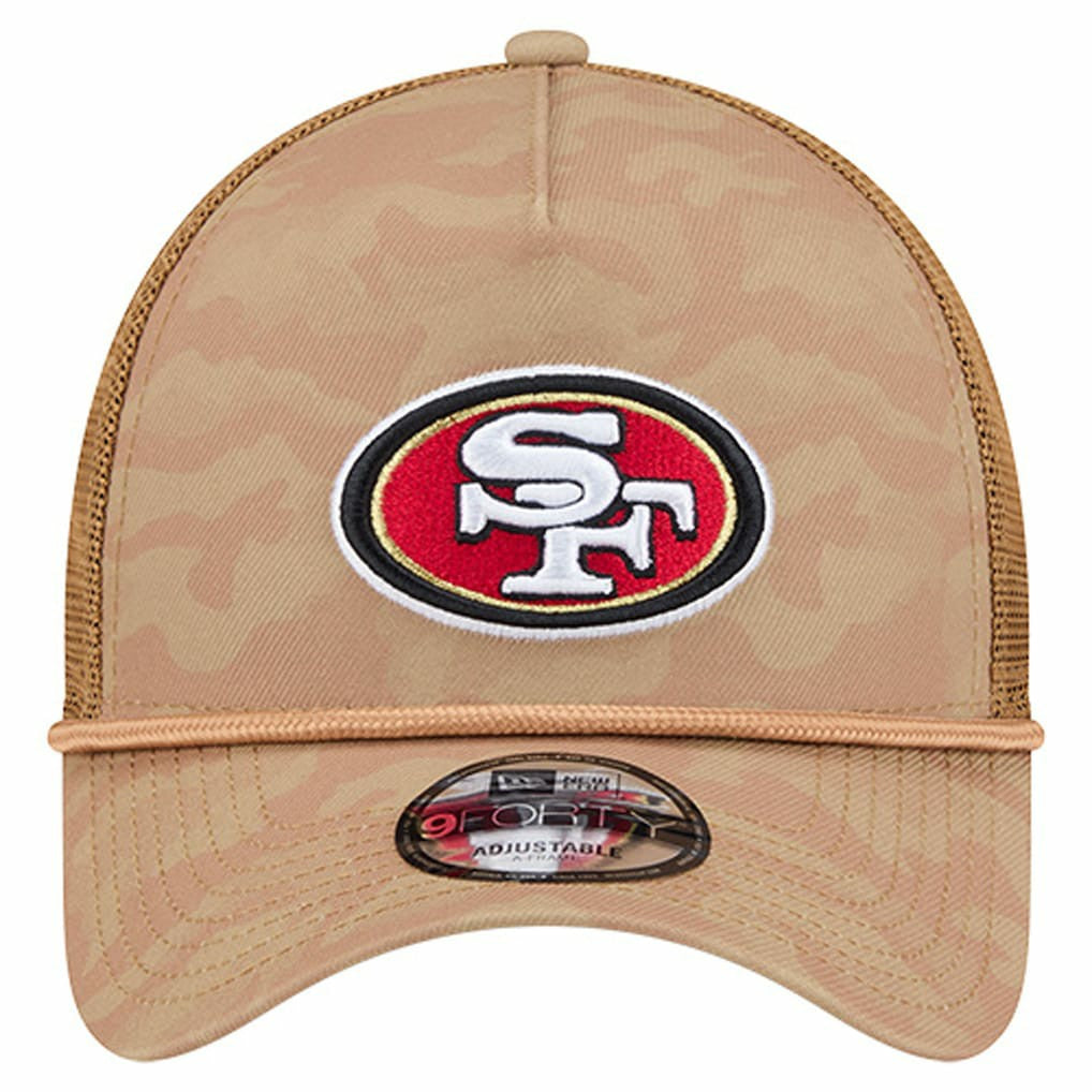 San Francisco 49ers New Era Wheat Camo 9FORTY Adjustable Hat Tan | NFL