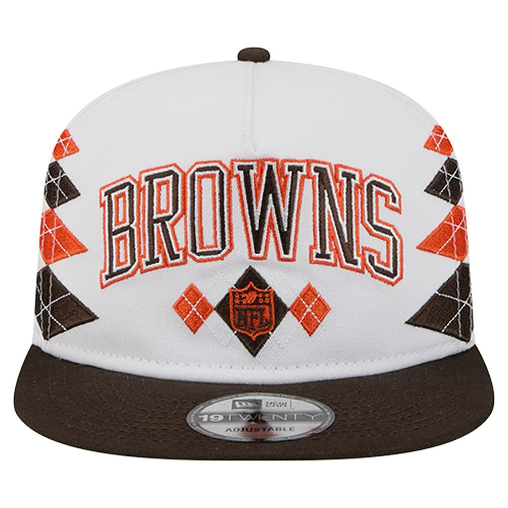Cleveland Browns New Era Argyle 19TWENTY Adjustable Hat White | NFL