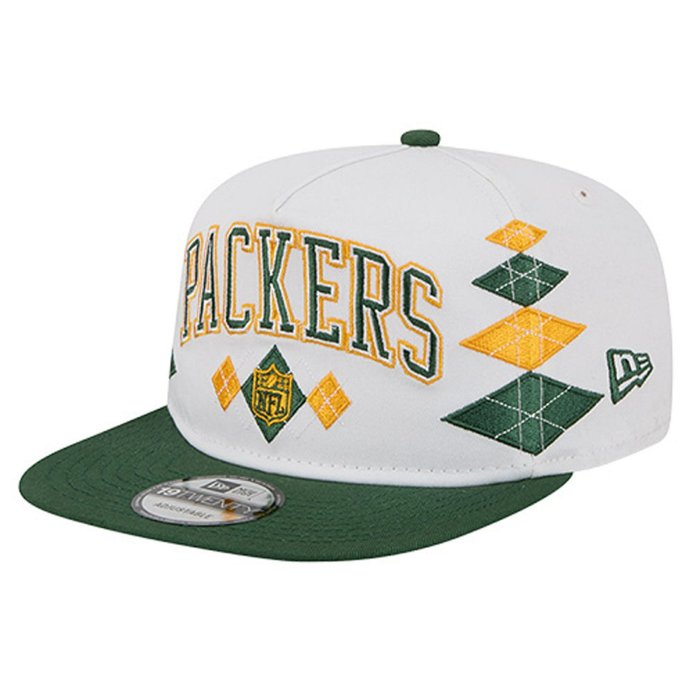 Green Bay Packers New Era Argyle 19TWENTY Adjustable Hat White | NFL