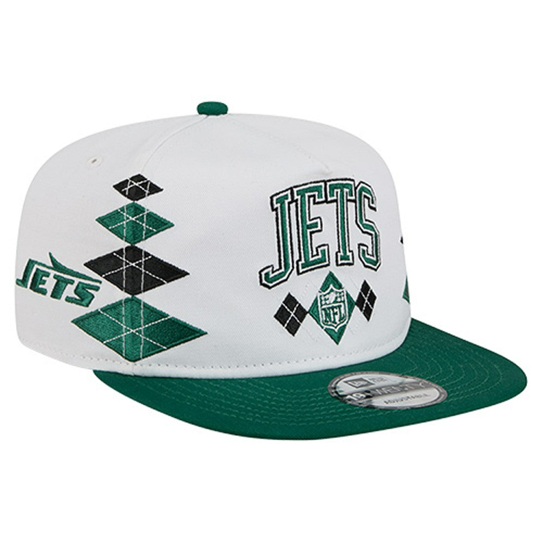 New York Jets New Era Argyle 19TWENTY Adjustable Hat White | NFL