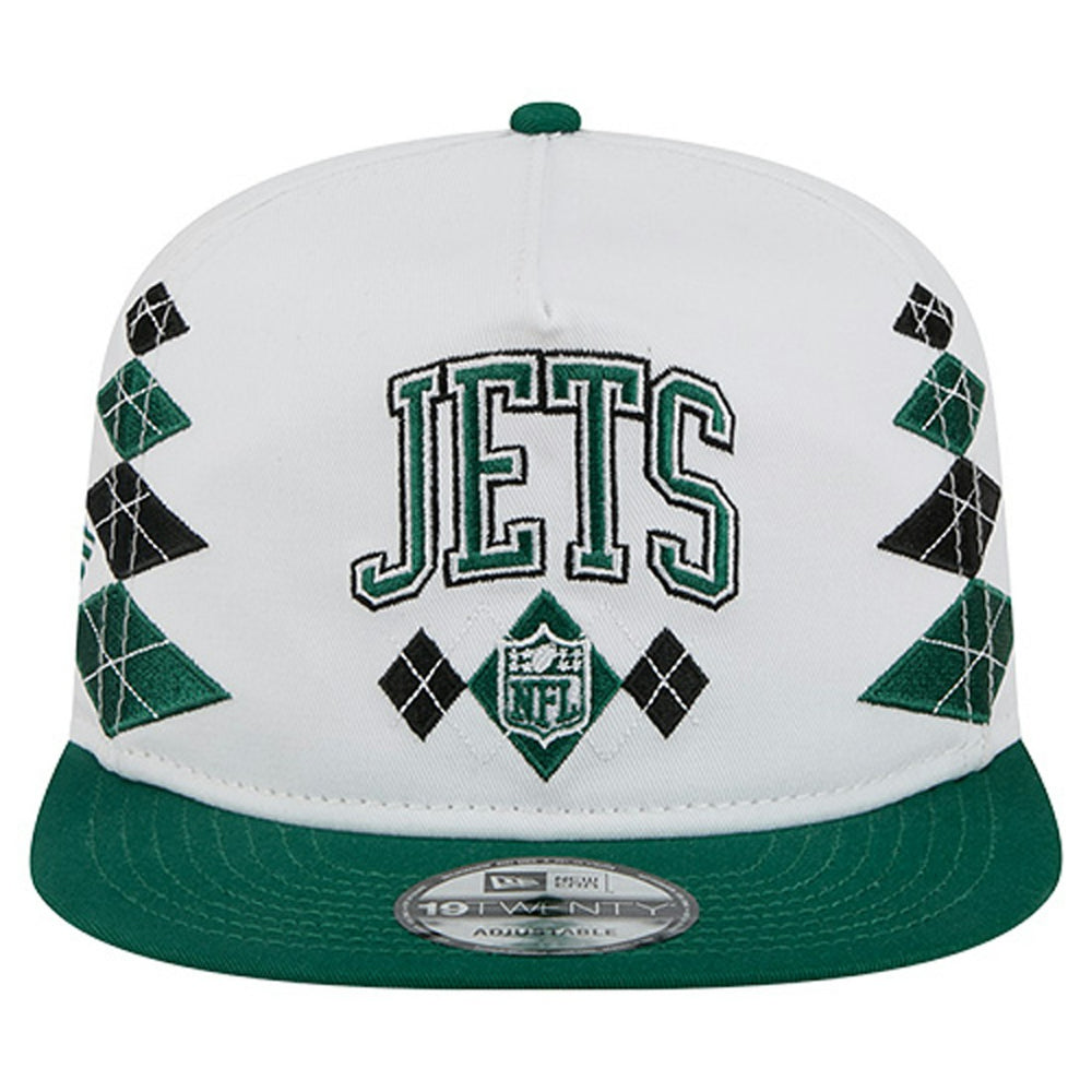 New York Jets New Era Argyle 19TWENTY Adjustable Hat White | NFL