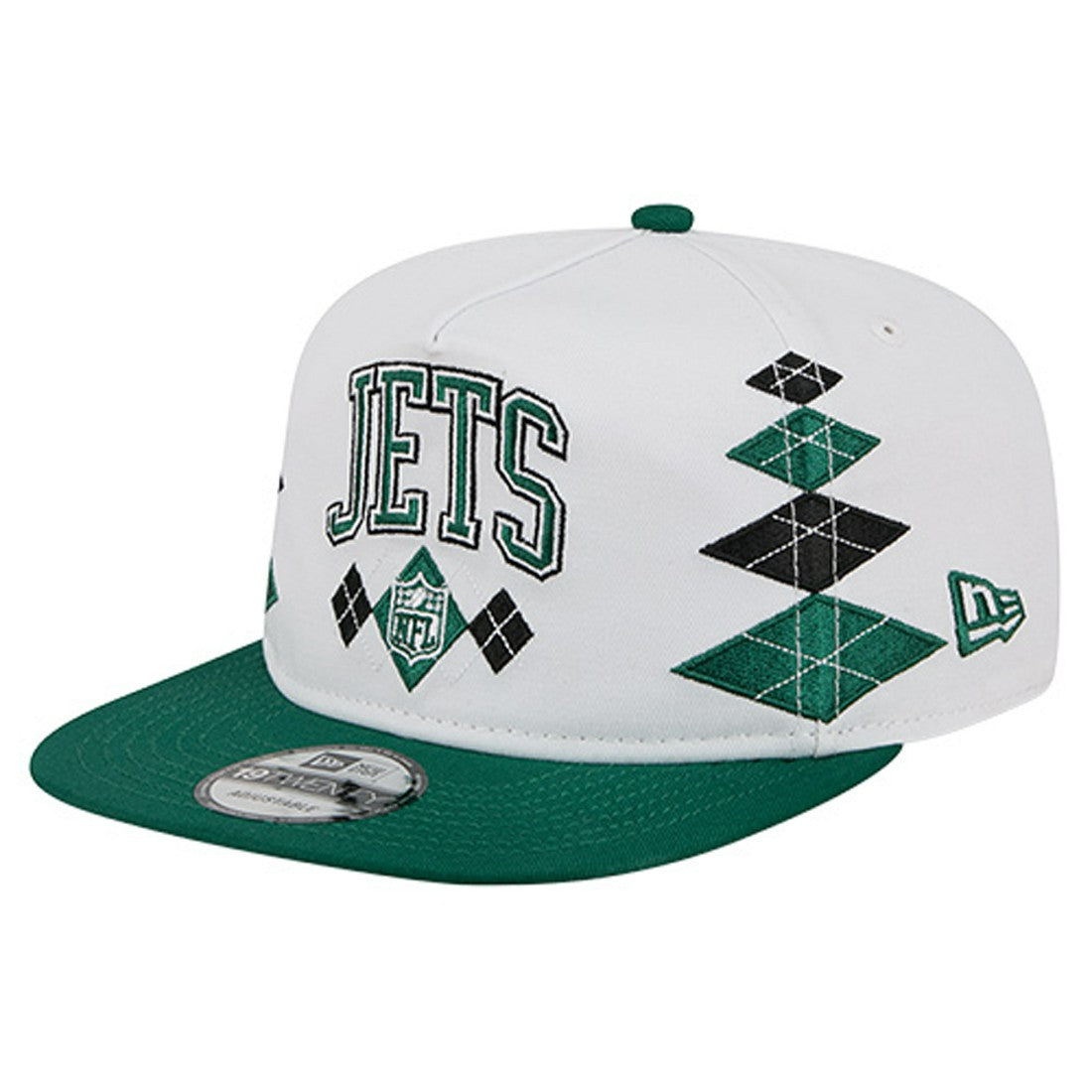 New York Jets New Era Argyle 19TWENTY Adjustable Hat White | NFL