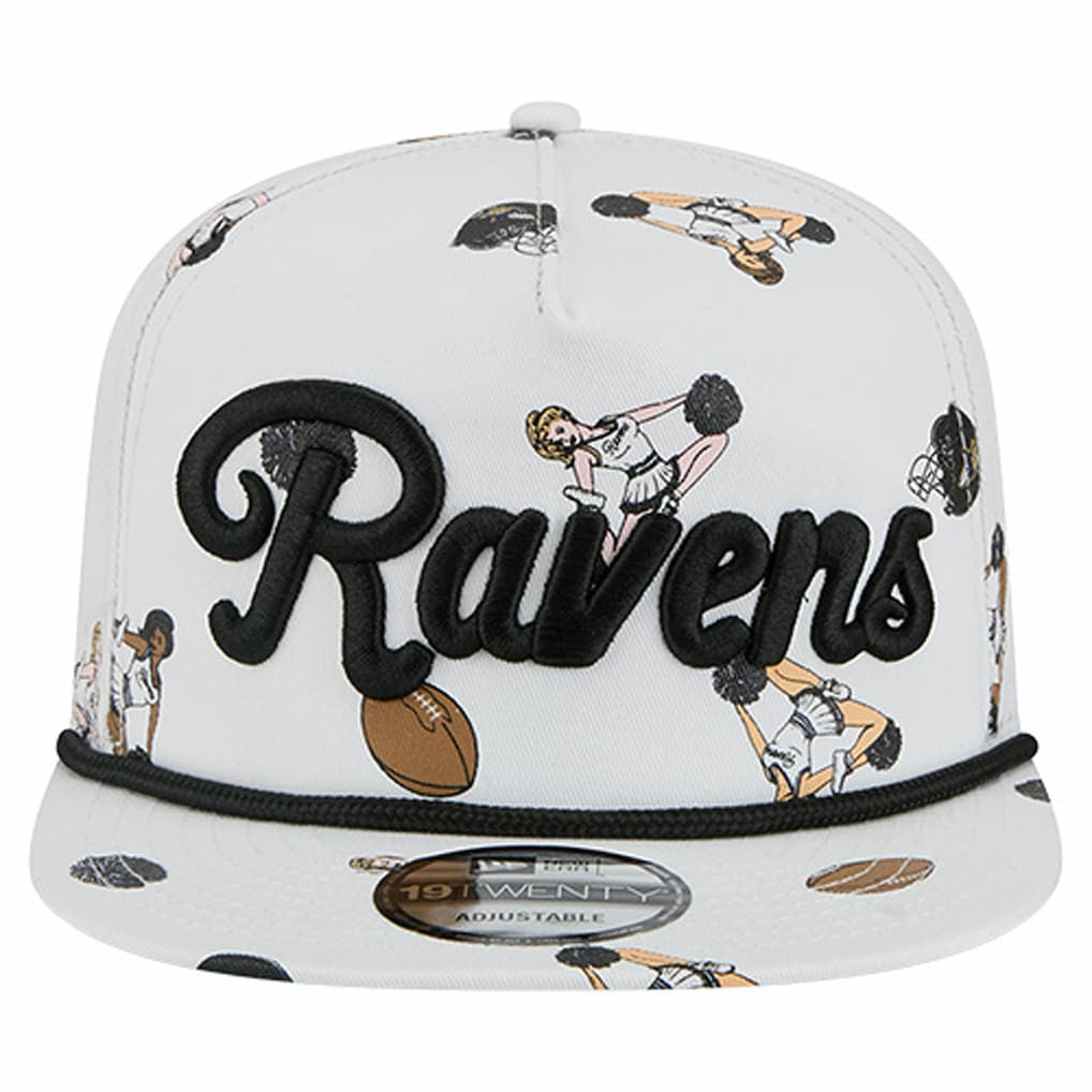 Baltimore Ravens New Era Team Cheer 19TWENTY Snapback Hat White | NFL