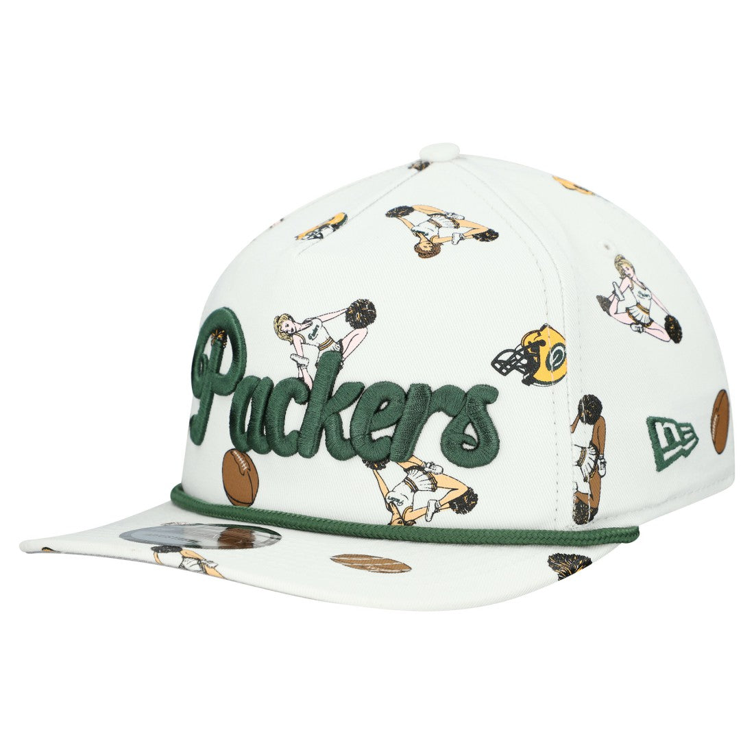 Green Bay Packers New Era Team Cheer 19TWENTY Snapback Hat White | NFL