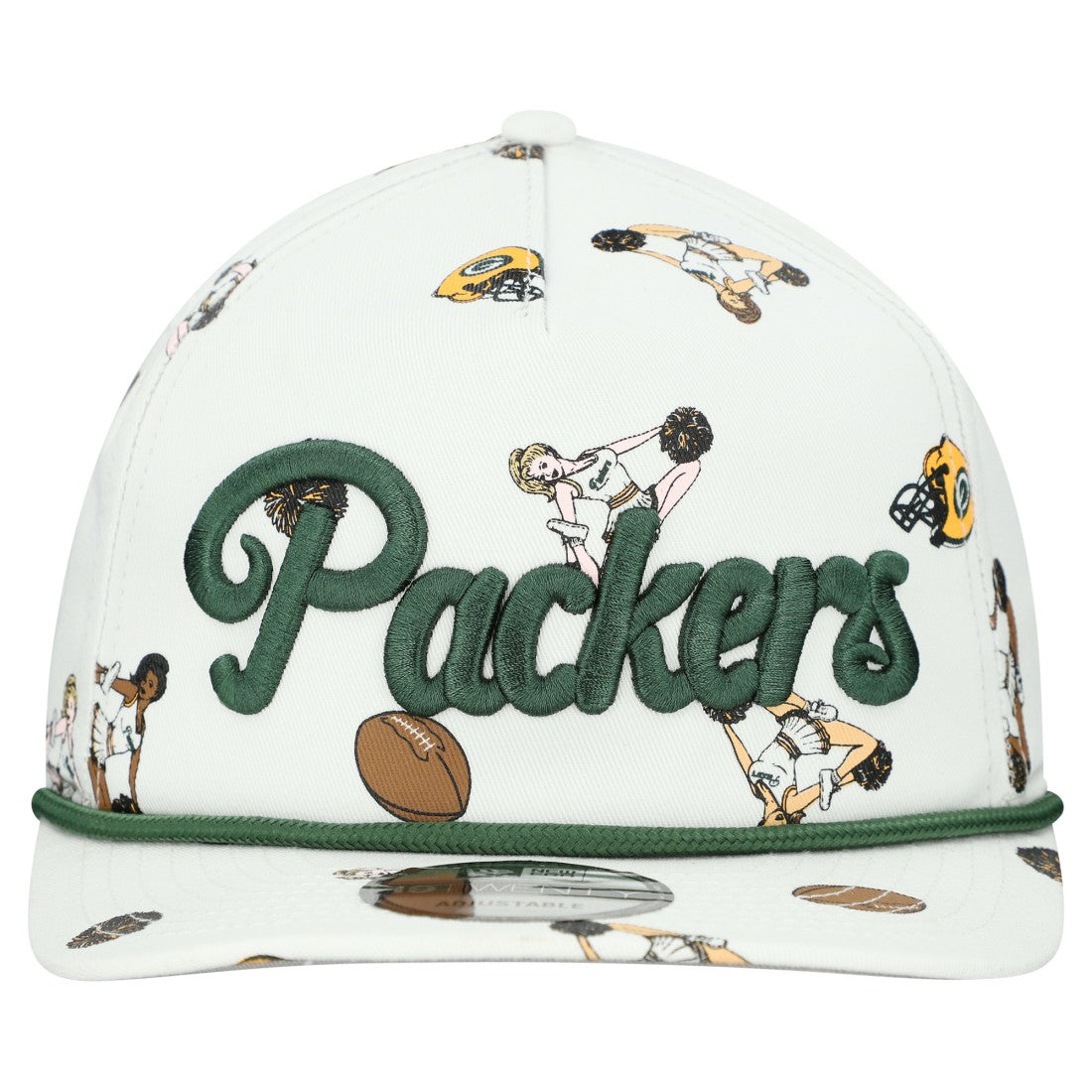 Green Bay Packers New Era Team Cheer 19TWENTY Snapback Hat White | NFL