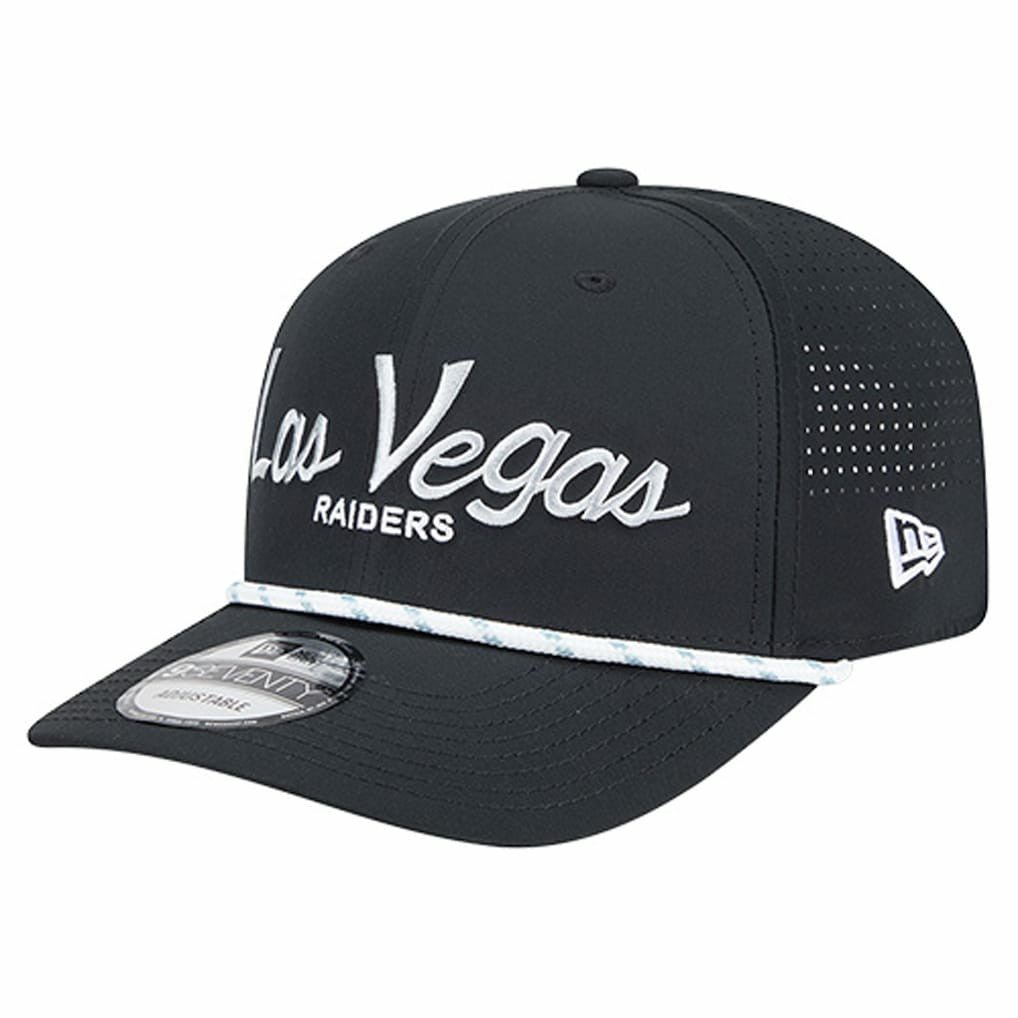 Las Vegas Raiders New Era Script 9SEVENTY Adjustable Hat Black | NFL