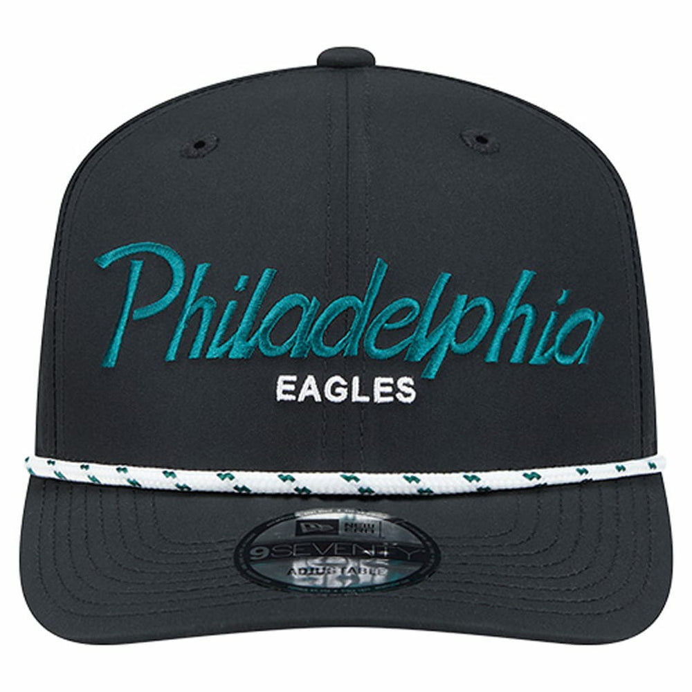 Philadelphia Eagles New Era Script 9SEVENTY Adjustable Hat Black | NFL