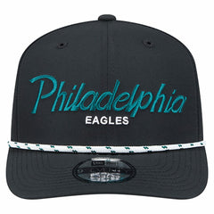 Philadelphia Eagles New Era Script 9SEVENTY Adjustable Hat Black | NFL