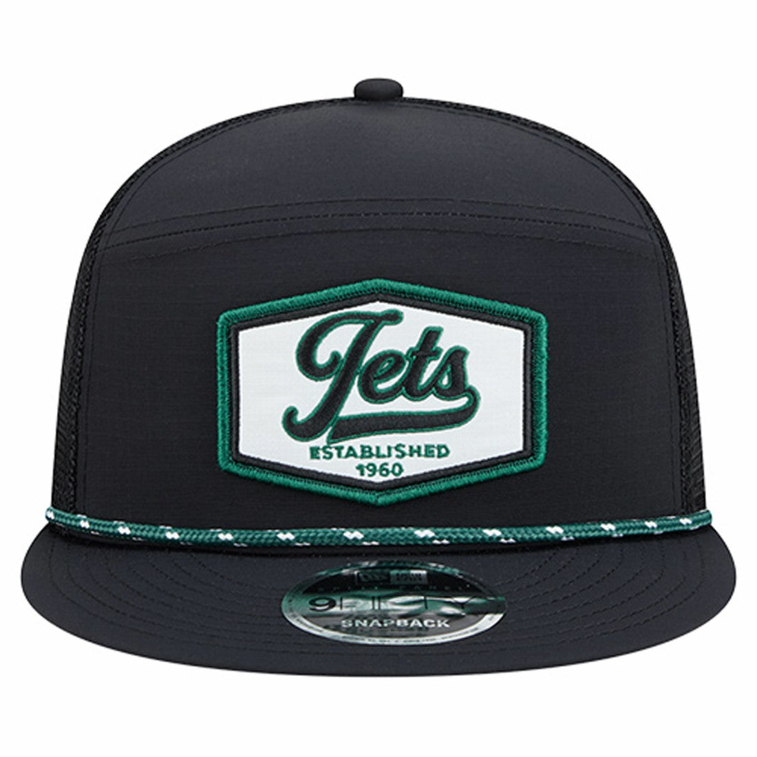 New York Jets New Era Ripstop Patch 9FIFTY Split Panel Snapback Hat Black | NFL