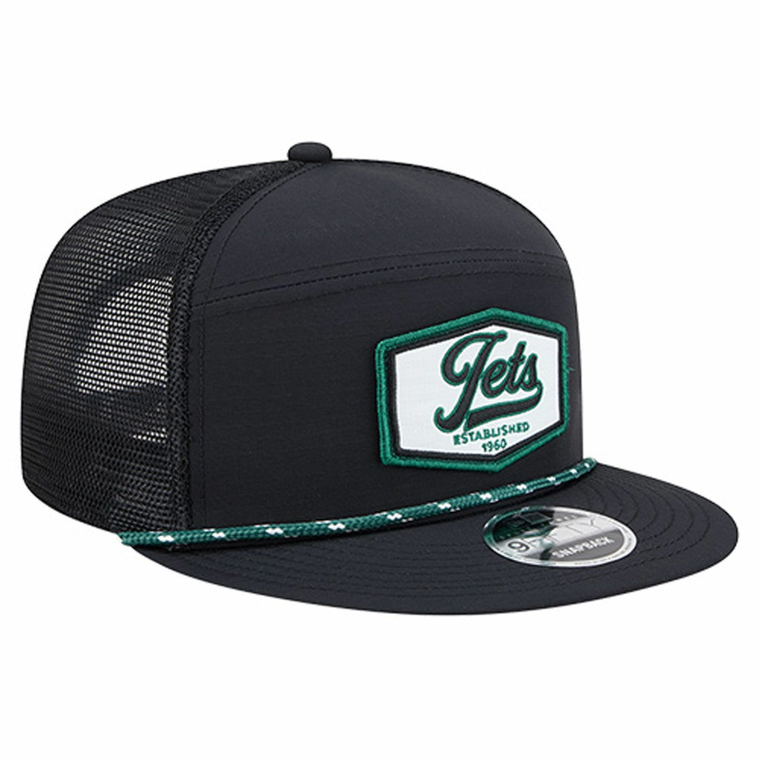 New York Jets New Era Ripstop Patch 9FIFTY Split Panel Snapback Hat Black | NFL