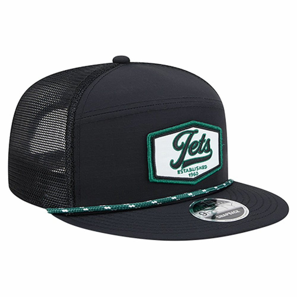 New York Jets New Era Ripstop Patch 9FIFTY Split Panel Snapback Hat Black | NFL