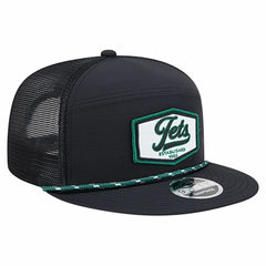 New York Jets New Era Ripstop Patch 9FIFTY Split Panel Snapback Hat Black | NFL