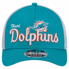 Miami Dolphins New Era Side Lines 9FORTY Adjustable Hat Aqua | NFL