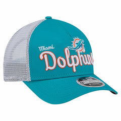 Miami Dolphins New Era Side Lines 9FORTY Adjustable Hat Aqua | NFL