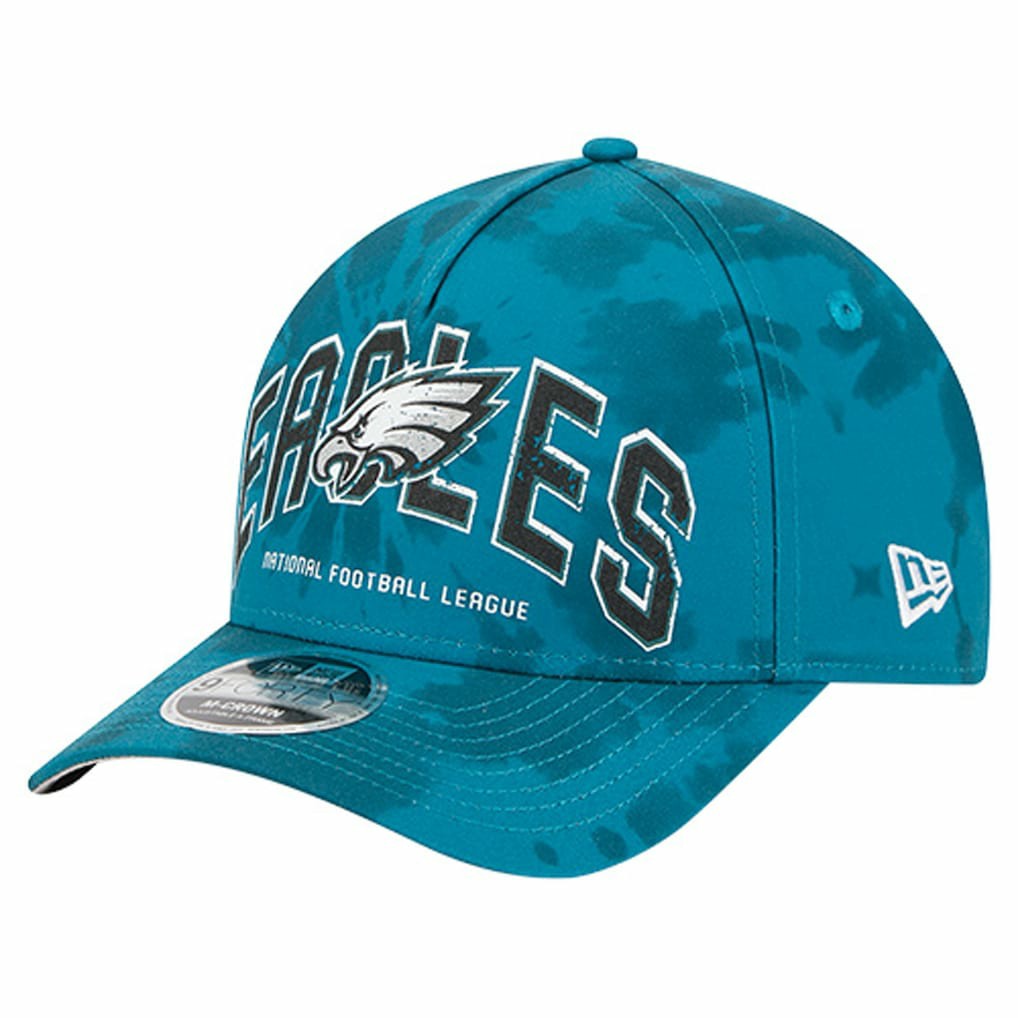 Philadelphia Eagles New Era Tie Dye Fade 9Forty M-Crown A-Frame Adjustable Hat Midnight Green | NFL