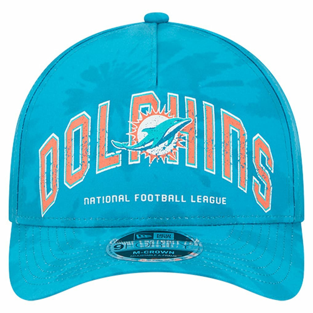 Miami Dolphins New Era Tie Dye Fade 9Forty M-Crown A-Frame Adjustable Hat Aqua | NFL