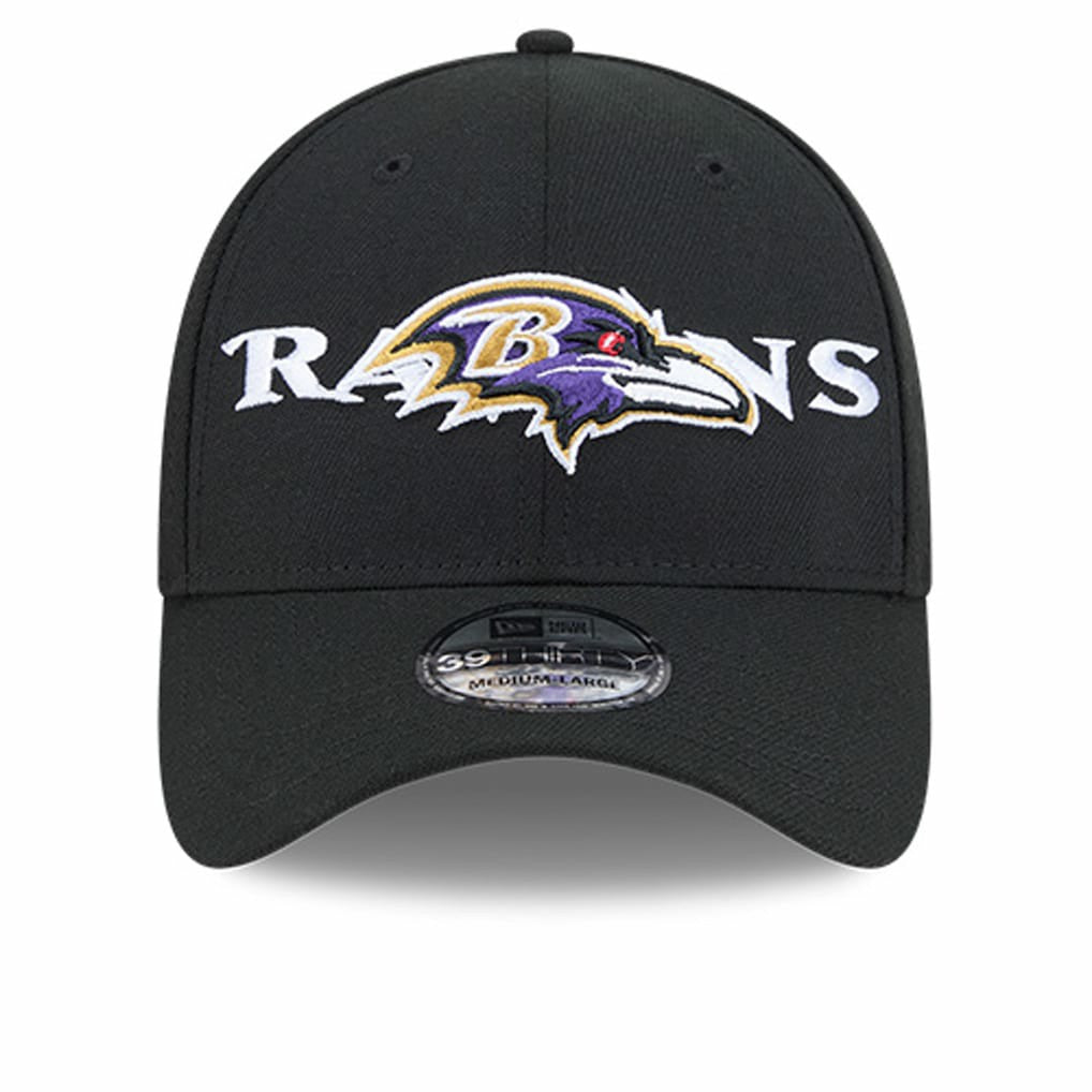 Baltimore Ravens New Era Overlap Logo 39THIRTY Stretch Fit Hat Black | NFL