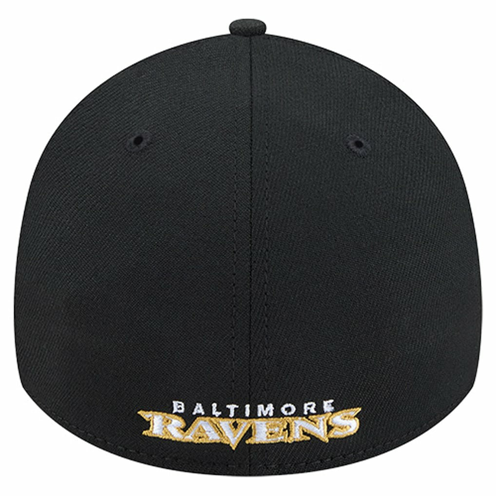 Baltimore Ravens New Era Overlap Logo 39THIRTY Stretch Fit Hat Black | NFL